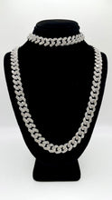 Load image into Gallery viewer, Natural Diamond Cuban Chain &amp; Bracelet Combo In 10 KT White Gold