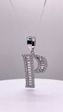 Load image into Gallery viewer, Letter P Pendent In Silver With CZ