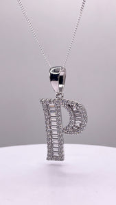 Letter P Pendent In Silver With CZ