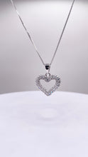 Load image into Gallery viewer, Heart Pendent &amp; Box Chain In Silver With Cubic Zirconias