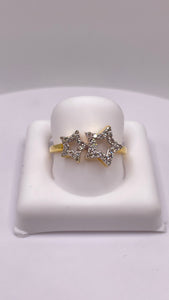 0.23 CT. Natural Diamond Star Ring In 10 KT Yellow Gold