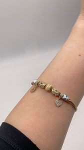 CZ Charm Bracelet In 14 KT Yellow Gold