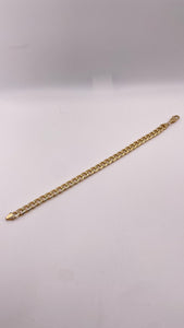 7.7mm Solid Men’s Cuban Bracelet In 10 KT Yellow Gold