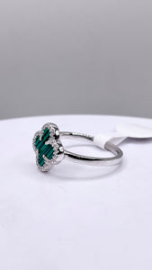 Women’s Clover Ring In Silver With CZ