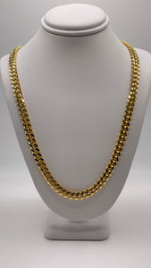 6.4mm Solid Miami Cuban Link Chain In 10 KT Yellow Gold