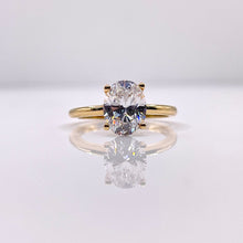 Load image into Gallery viewer, Oval Shape Ladies Ring In 10 KT Yellow Gold With CZ