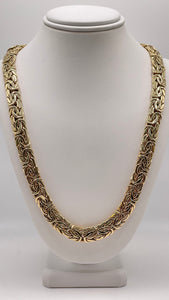 9mm Byzantine Link Chain In 14 KT Yellow Gold