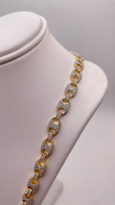 4.32 CT. Natural Diamond Gucci Link Chain In 10 KT Yellow Gold