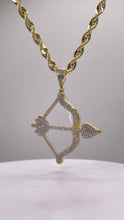 Load image into Gallery viewer, 0.78 CT. Natural Diamond Bow &amp; Arrow Pendant In 10 KT Yellow Gold