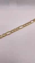 Load image into Gallery viewer, 9.4mm Mens Figaro Bracelet In 10 KT Yellow Gold