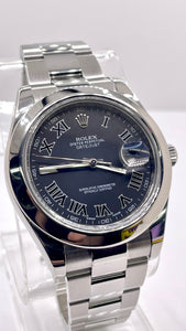 41mm DateJust II Oyster Rolex Men’s Watch With Grey Roman Numeral Dial