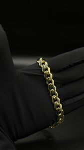 9.7mm Men’s Monaco Cuban Link Bracelet In 10 KT Yellow Gold