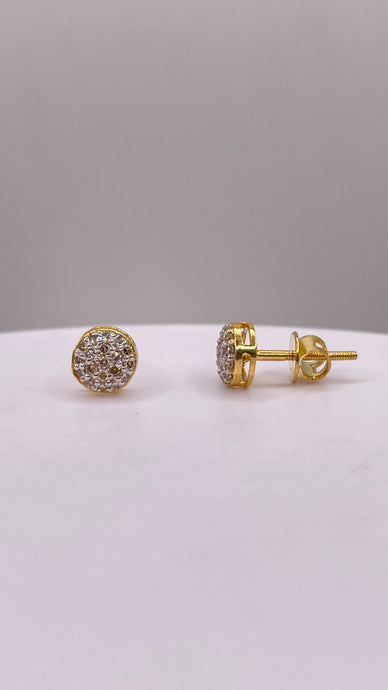 0.19 CT. Natural Diamond Round Shape Stud Earrings In 10 KT Yellow Gold