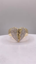 Load image into Gallery viewer, 0.52 CT. Natural Diamond Broken Heart Ring In 10 KT Yellow Gold