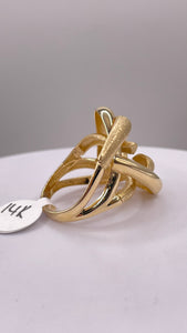 14 KT Yellow Gold Matte & Shiny Finish Women’s Ring