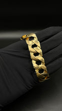 Load image into Gallery viewer, 17mm Solid Diamond Cut Men’s Bracelet In 10 KT Yellow Gold