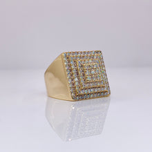 Load image into Gallery viewer, Natural Diamond Men’s Square Shape Ring In 10 KT Yellow Gold