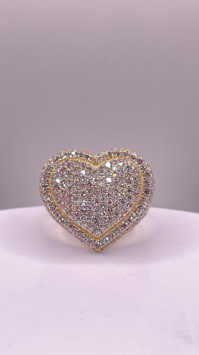 2.73 CT. Natural Diamond Heart Shape Ring In 10 KT Yellow Gold