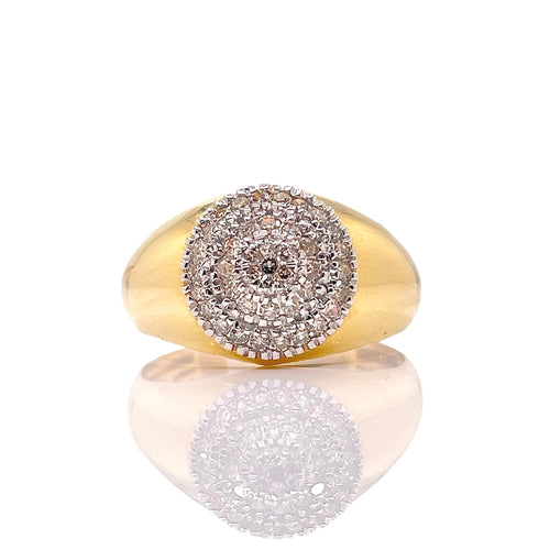 0.25 CT. Natural Diamond Round Shape Men’s Pinky Ring In 10 KT Yellow Gold