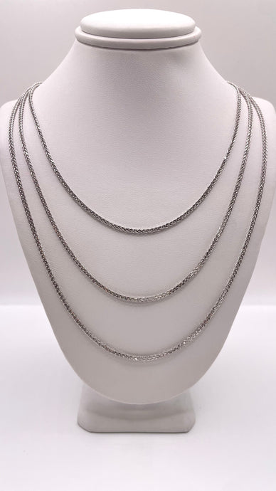 1.5mm Palm Wheat Franco In 10 KT White Gold