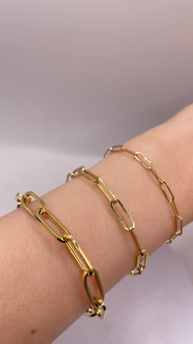 Paperclip Bracelet In 10 KT Yellow Gold