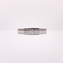 Load image into Gallery viewer, Women’s Dainty Channel Set Band In 10 KT White Gold With CZ
