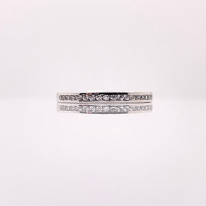 Women’s Dainty Channel Set Band In 10 KT White Gold With CZ