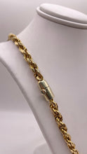 Load image into Gallery viewer, 5mm Solid Rope Chain In 10 KT Yellow Gold