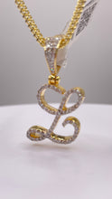 Load image into Gallery viewer, 0.30 CT. Natural Diamond L Initial Pendent In 10 KT Yellow Gold