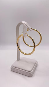 3.7mm 10 KT Yellow Gold Hoop Earrings