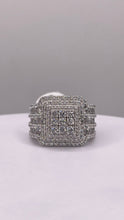 Load image into Gallery viewer, Silver Men’s Square Ring With CZ