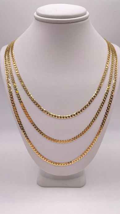 18 KT Solid Curb Link Chain