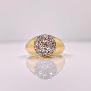 0.25 CT. Natural Diamond Round Shape Men’s Pinky Ring In 10 KT Yellow Gold