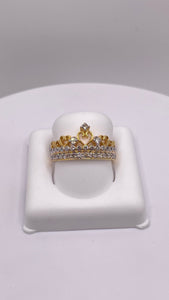 0.46 CT. Natural Diamond Tiara Ring Set In 10 KT Yellow Gold