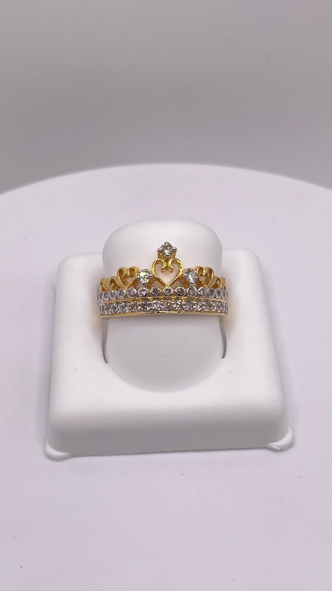 0.46 CT. Natural Diamond Tiara Ring Set In 10 KT Yellow Gold