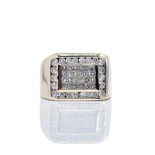 Load image into Gallery viewer, 2.00 CT. Natural Diamond Men’s Square Shape Solid Ring In 14 KT White Gold