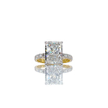 Load image into Gallery viewer, 3.50 CT. Radiant-Cut Lab Diamond Engagement Ring In 18 KT Yellow Gold