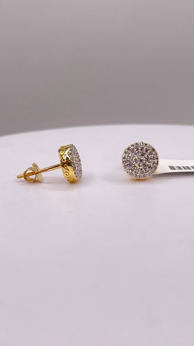 0.38 CT. Natural Diamond Round Stud Earrings In 10 KT Yellow Gold