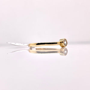 Bezel Set Women’s Dainty CZ Ring In 10 KT Yellow Gold