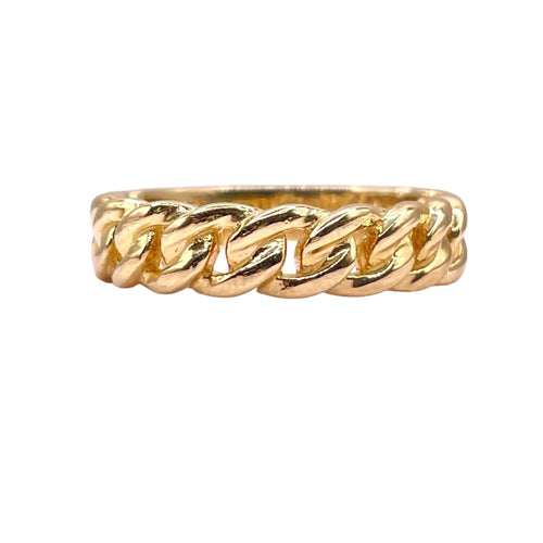 Cuban Link Ring In 10 KT Yellow Gold