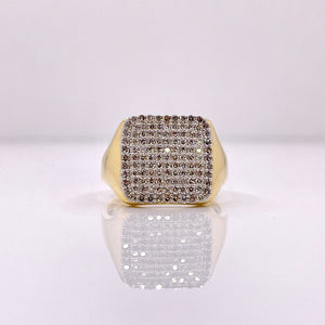 0.82 CT. Natural Diamond Square Shape Ring In 10 KT Yellow Gold