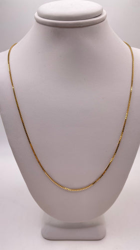 1mm Box Link Chain In 10 KT Yellow Gold