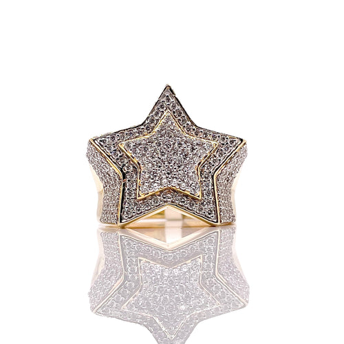 1.46 CT. Natural Diamond Star Ring In 10 KT Yellow Gold