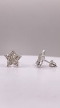 Load image into Gallery viewer, 0.37 CT. Natural Diamond Star Shape Stud Earrings In 10 KT White Gold