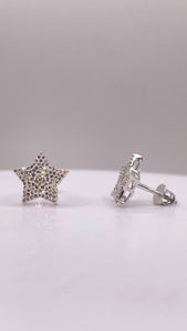 0.37 CT. Natural Diamond Star Shape Stud Earrings In 10 KT White Gold