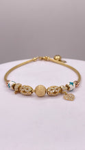 Load image into Gallery viewer, CZ Charm Bracelet In 14 KT Yellow Gold