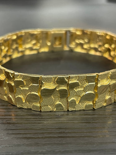 14mm Nugget Bracelet In 10 KT Yellow Gold