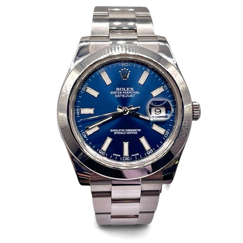 41mm DateJust Rolex Watch With Bright Blue Dial