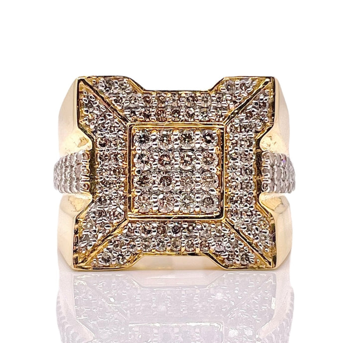 1.14 CT. Natural Diamond Men’s Ring In 10 KT Yellow Gold