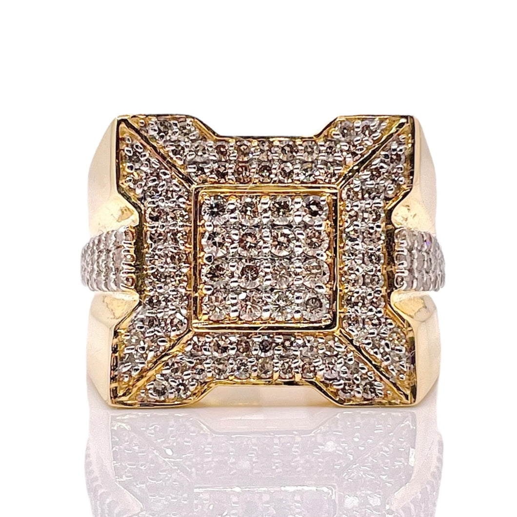 1.14 CT. Natural Diamond Men’s Ring In 10 KT Yellow Gold